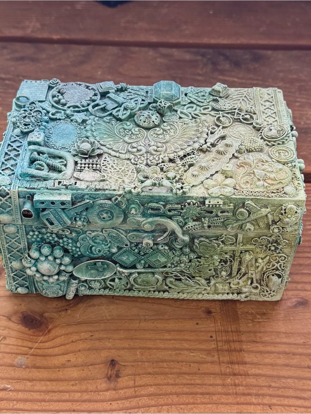 Unique Decorative Wood Keepsake Box/Treasure Chest - Handmade